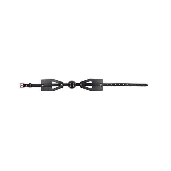 Sex And Mischief Brat Ball Gag Black Rose Gold Mouth Restraint