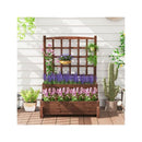 2 Tier Raised Garden Bed With Trellis And Drainage Holes