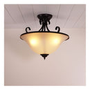 Gaston Semiflush Bronze Traditional Frost Pendant
