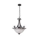 Gaston 3 Lights Single Bronze Traditional Frost Pendant
