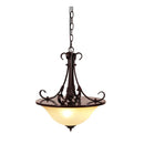 Gaston 3 Lights Single Bronze Traditional Frost Pendant