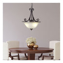 Gaston 3 Lights Single Bronze Traditional Frost Pendant