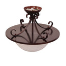 Gaston Semiflush Bronze Traditional Frost Pendant
