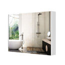 Frameless Bathroom Wall Mounted Mirror Cabinet With Doors And Shelves