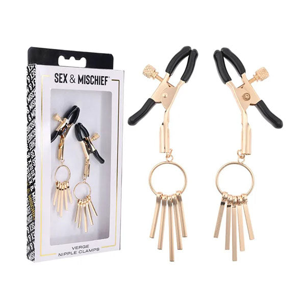 Sex And Mischief Verge Nipple Clamps Gold Nipple Clamps Set Of 2