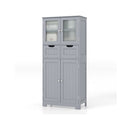 Floor Storage Cabinet With Glass Doors Drawers And Shelves