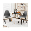 Dining Chairs Set Of 2 With Black Metal Legs