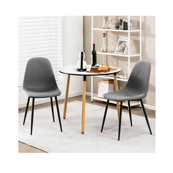 Dining Chairs Set Of 2 With Black Metal Legs