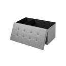 80 Cm Fabric Foldable Storage Ottoman With Padded Seat