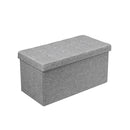 80 Cm Fabric Foldable Storage Ottoman With Padded Seat