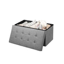 80 Cm Fabric Foldable Storage Ottoman With Padded Seat