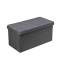 80 Cm Fabric Foldable Storage Ottoman With Padded Seat