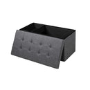 80 Cm Fabric Foldable Storage Ottoman With Padded Seat