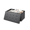 80 Cm Fabric Foldable Storage Ottoman With Padded Seat