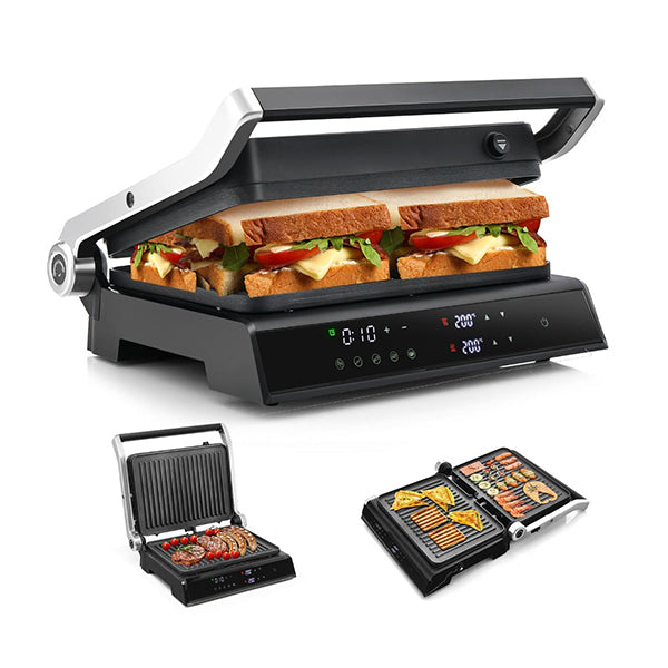 3 In 1 Indoor Grill With Nonstick Grill Plates And Removable Drip Tray ...
