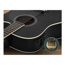 41 Inch Electric Acoustic Guitar Wooden Classical Full Size Capo Black