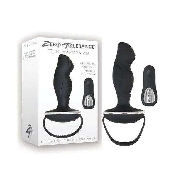 Zero Tolerance The Handyman Black Vibrating Anal Plug With Remote