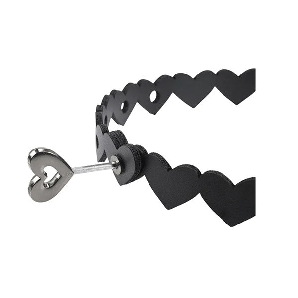 Sex And Mischief Heart Day Collar Black Collar