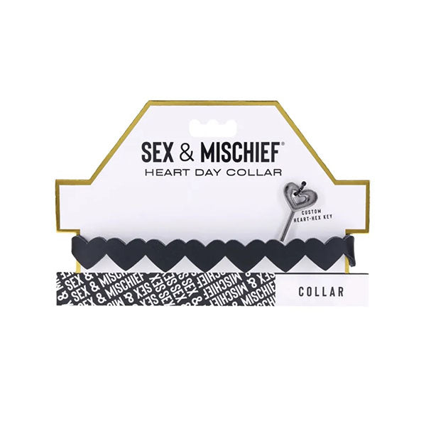 Sex And Mischief Heart Day Collar Black Collar