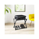 Black Heavy Duty Folding Luggage Rack With Shelves