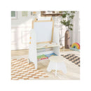 Height Adjustable Kids Art Easel With Stool And Magnetic Whiteboard