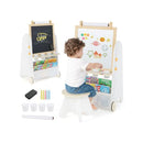 Height Adjustable Kids Art Easel With Stool And Magnetic Whiteboard