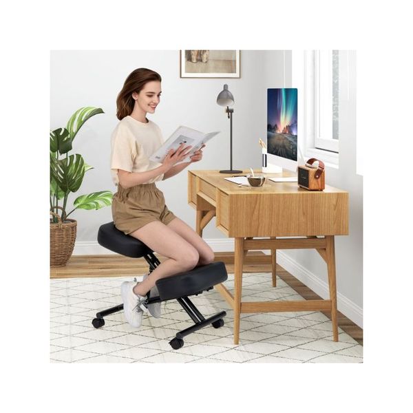 Height Adjustable Kneeling Chair With Angled Seat
