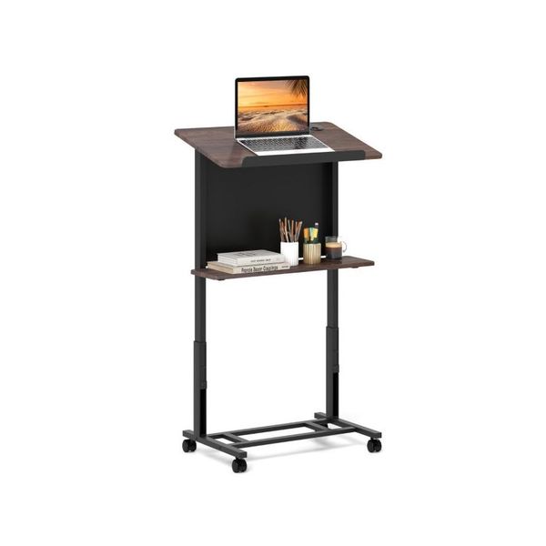 Height Adjustable Rolling Podium Stand