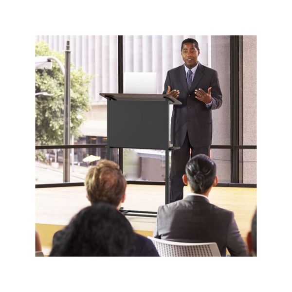 Height Adjustable Rolling Podium Stand