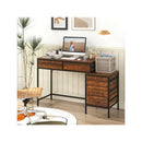 Computer Desk With 5 Drawers And Side File Cabinet