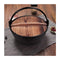 29Cm Cast Iron Japanese Style Sukiyaki Shabu Hot Pot With Wooden Lid