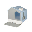 Fully Enclosed Cat Litter Box Mat Blue