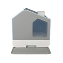 Fully Enclosed Cat Litter Box Mat Blue