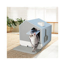 Fully Enclosed Cat Litter Box Mat Blue