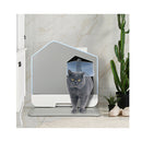 Fully Enclosed Cat Litter Box Mat Blue