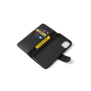 For Iphone 12 Pro Max Case Black Genuine Cow Leather Wallet Case