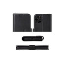 For Iphone 12 Pro 12 Case Black Genuine Cow Leather Wallet Case