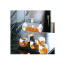 Kitchee 1L Whiskey Or Wine Sailboat Glass Decanter Set 4 Glasses Stand