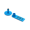1 To 100 Cattle Number Ear Tags Set 5X2Cm Blue Small Livestock Label