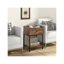 Industrial Bedside Table Nightstand With Charging Station