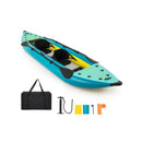 2 Person Inflatable Kayak Set With Aluminium Oars Carry Bag
