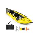 2 Person Inflatable Kayak Set With Aluminium Oars Carry Bag