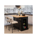 Kitchen Island With Drop Leaf Countertop And 3 Level Shelves