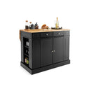 Kitchen Island With Drop Leaf Countertop And 3 Level Shelves