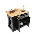 Kitchen Island With Drop Leaf Countertop And 3 Level Shelves