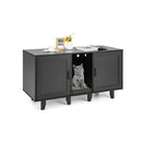 Cat Litter Box Enclosure Tv Stand With Scratching Board Black