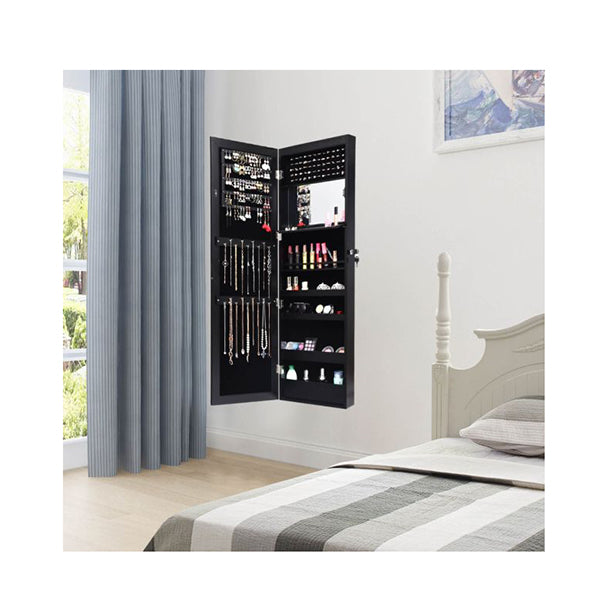 Jewelry Cabinet Lockable With Full Length Mirror And 15 Led Lights