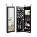 Wall Door Mounted Jewelry Armoire With Shelves And 2 Hanging Hook