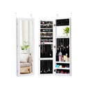 Wall Door Mounted Jewelry Armoire With Shelves And 2 Hanging Hook