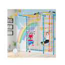 7 In 1 Indoor Jungle Gym Steel Home Playground With Monkey Bars